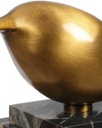 Golden Finch - Bird Figurines (Set of 2) - Black / Brass