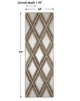 Tahira - Geometric Argyle Pattern Wall Mirror - Light Brown