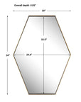 Ankara - Brass Hexagon Mirror