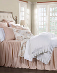 Luna - King Washed Linen Bedspread Set Set of 3 - Blush