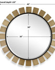 Toluca - Round Mirror - Brass