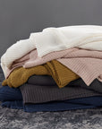 Cotton Knit - Twin Blanket - Vintage White