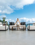 Remsen - Outdoor Sofa - Black / Oyster