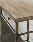 La Grange - St. James Metal And Stone Console - Dark Brown
