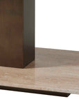 Travertini - 3 Tiered Accent Table - Bronze / Beige