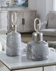 Storm - Art Glass Bottles (Set of 2) - Dark Gray