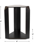Keenan - Geometric Accent Table - Bronze / White