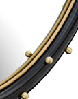 Helia - Round Mirror - Black / Brass