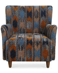 Lainey - Upholstered Ikat Armchair - Blue / Brown / Orange