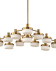 Wedge - 12 Light LED Brass Chandelier - White / Gold