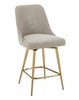 Bramwell - Upholstered Counter Stool - Gray / Gold