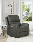 Linden - Power Swivel Gliding Recliner With Power Headrest, Lumbar, Heat & Massage