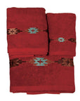 Socorro - Embroidered Towel Set Set of 3 , 2 Per Carton - Red