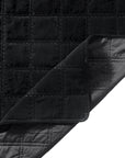 Stella - Full/Queen Faux Silk Velvet Double Box Stitch Quilt Set Set of 3 - Black