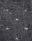 Stella - King Faux Silk Velvet Pintuck Quilt - Dark Slate