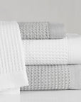 Stonewashed Cotton Waffle Weave - King Coverlet Set Set of 3 - White