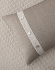 Fairfield - King Linen Coverlet Set Set of 4 - Cream / Tan