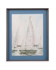 Sail Scribble I Framed Print - Blue