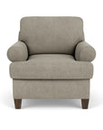 Moxy - Fabric Arm Chair, T-Shaped Seat Cushion, Curved Sock Arms