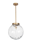 Gaia - 1 Light Watered Glass Pendant - Brass