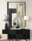 Fair Trade - Geometric Abstract Art - Black / Brown / Gray / Green