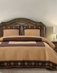 Rustic Star - Twin Star Ranch Reversible Quilt Set (Set of 2) - Brown / Tan