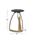 Vaughan - Accent Table - Antique Brass / Black Slate