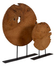 Teak Sculpture Set (Set of 2) - Dark Brown