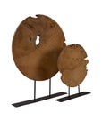 Teak Sculpture Set Set of 2 - Dark Brown