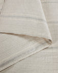 100% French Flax Linen - Queen Variegated Stripe Duvet Cover Set (Set of 3) - Natural / Light Blue