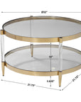 Kellen - Glass Coffee Table - Gold