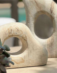 Stone Flow - Outdoor Sculptures (Set of 2) - Brown / White