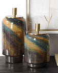 Celestial Tide - Glass Containers (Set of 2) - Bronze