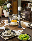 Chalet - Aztec Ceramic Dinnerware Set Set of 16 - Tan / Black