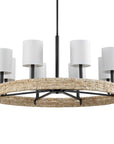 Faiyam - 8 Light Rattan Chandelier - Black