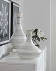 Potter - Fluted Striped Vases (Set of 2) - Light Blue