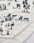 Campfire - Ranch Life Western Toile Campfire Sherpa Throw 6 Per Carton - Black / White
