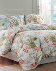 Oceania - Queen Duvet Cover Set Set of 3 - Coral