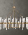 Crystal - Stick 8 Light Chandelier - Brass