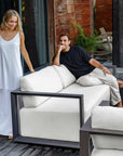 Remsen - Outdoor Sofa - Black / Oyster