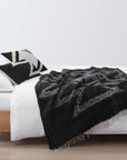 Antigua - 100% Wool Handwoven Throw Blanket - Black / White