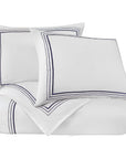 Border Embroidery - King Duvet Cover Set Set of 3 - Navy