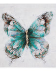 Metallic Butterflies Canvas Art Set of 4 - Blue