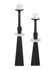 Ebon Glow - Floor Candleholders (Set of 2) - Black