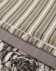 Lyla - Full/Queen Reversible Floral Print Quilt Set Set of 3 - White / Brown
