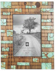 Turquoise Inlay - 5" x 7" Picture Frame 4 Per Carton - Tan / Turquoise