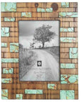 Turquoise Inlay - 5" x 7" Picture Frame 4 Per Carton - Tan / Turquoise