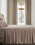 Luna - Queen Washed Linen Bedspread Set Set of 3 - Blush