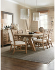 Vineyard Row - Post Back Upholstered Arm Chair Set of 2 - Beige