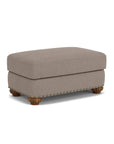 Patterson - Fabric Ottoman, Nailhead Trim